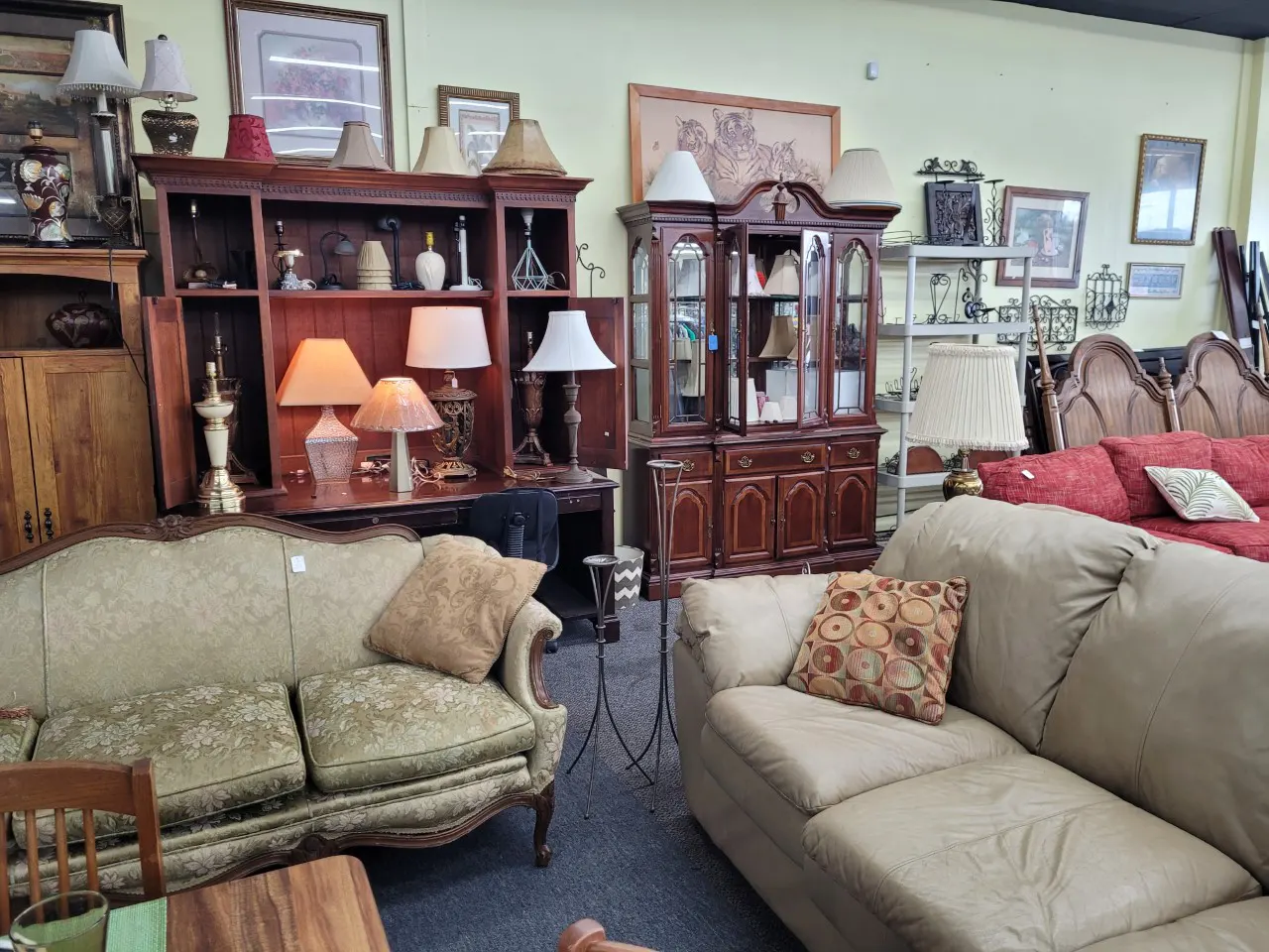 Couches and furniture inside thrift store