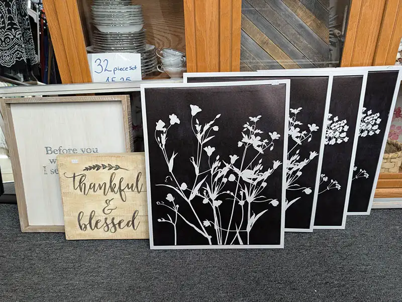 Framed artwork and decor